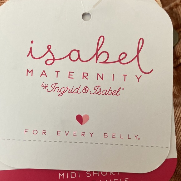 Isabel Maternity Size 8 MIDI Shorts with Side Panels Orange-Brown Peachy Color - Picture 6 of 7